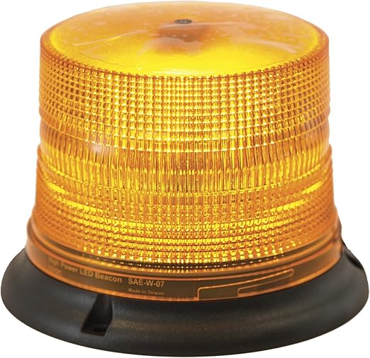 Buyers Products SL675ALP LED Beacon Light, 6.5" x 5" LED Beacon, 10' On/Off Switch Lead, Permanent & Magnetic Mount, Strobe Lights for Trucks, Emergency Lights for Vehicles