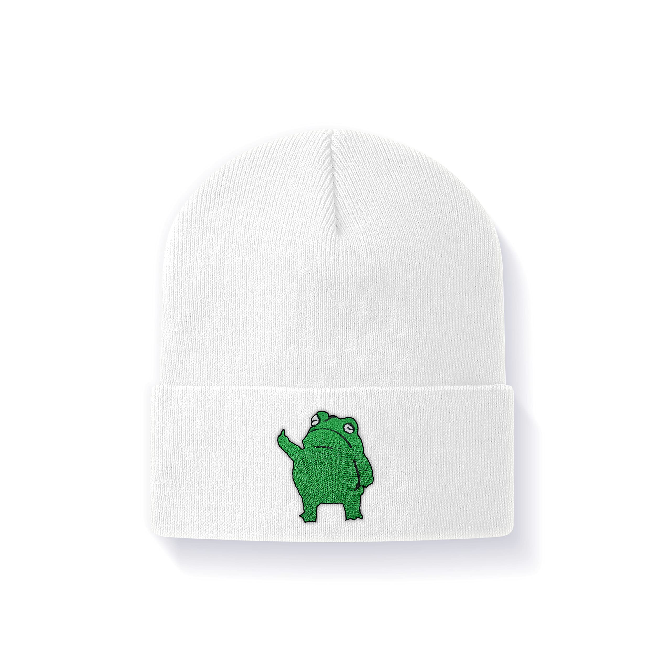 UlikuwaKnit Cuffed Embroidered Beanie Hat for Women Men Acrylic Winter Hats Soft Warm Cuffed Skull Cap