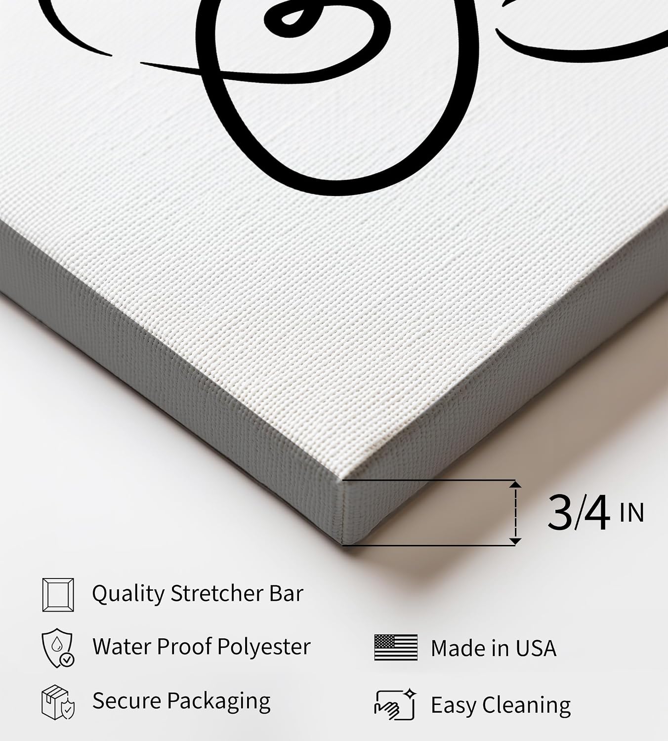 Poster Master Dog Paw Canvas - Heart Print - Abstract Line Art - Pet Owner Gift - Minimal Drawing - Animal Lover Art - Living Room or Bedroom Wall Decor - 8x10 STRETCHED Canvas