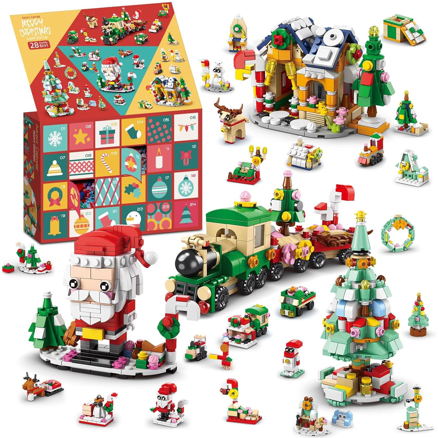 Yoawllty Advent Calendar, Christmas Santa Claus Building Set for Aged 14+ Kids Boys Girls Adults Birthday Xmas Gifts (Christmas tree)