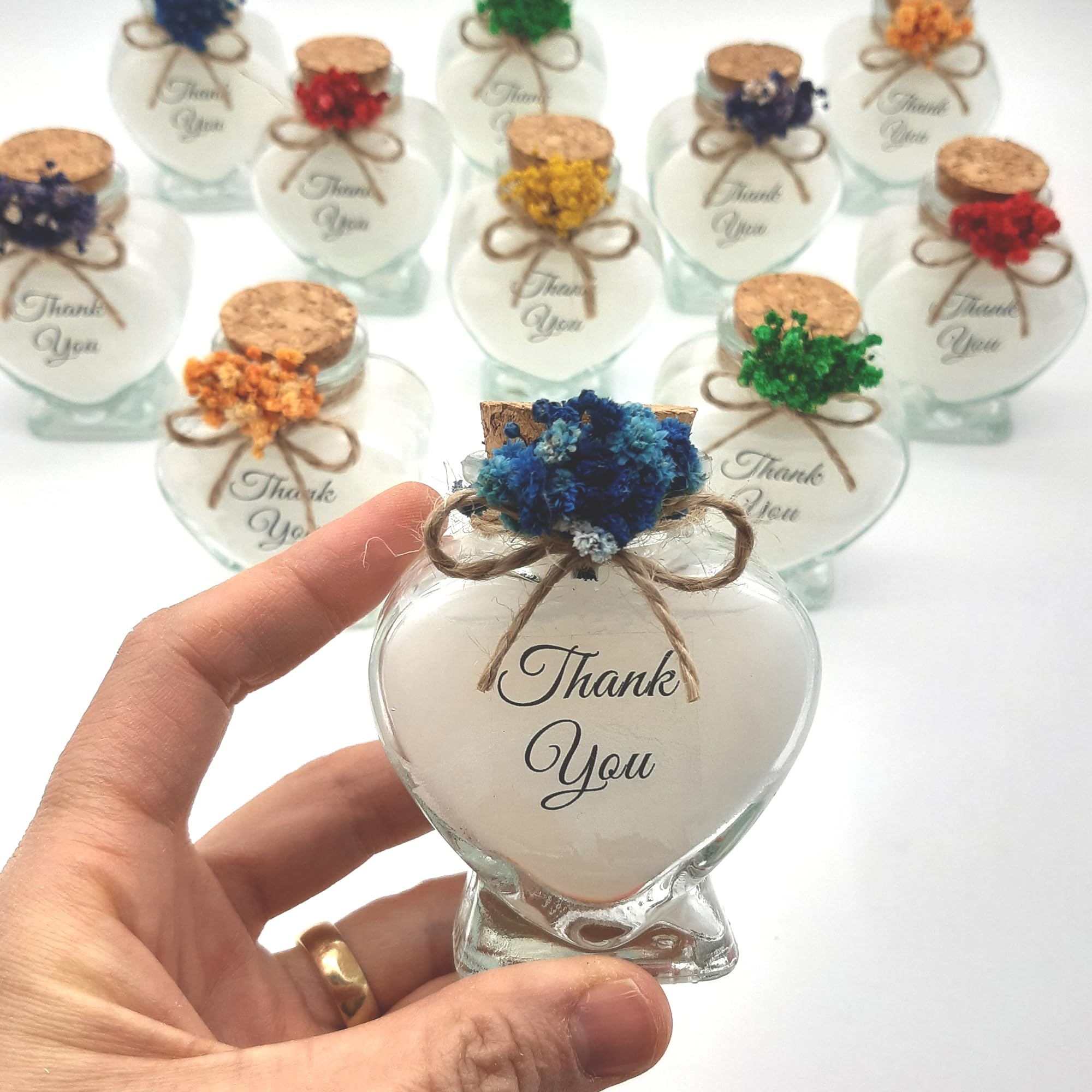detalles boda para invitados, 20 velas en cristal personalizadas Detalles Comunion, Bautizo, Boda, Regalito Invitados, ideal como regalo recuerdos comunion (blanco, juego de 20)