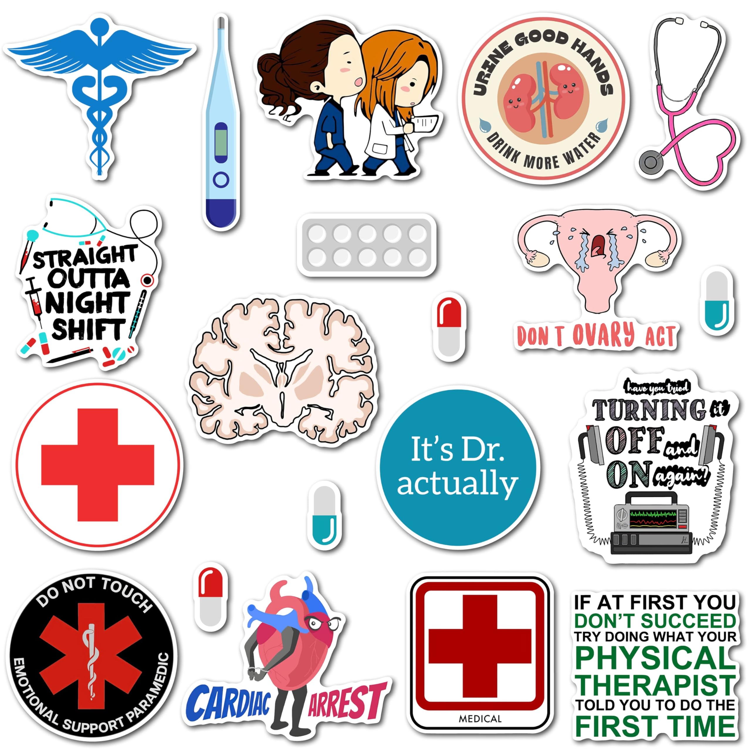 WallDesign Doctor Life Fridge Magnets - Unique Medical Theme Magnet Collection, Great Gifts for Medical Students and Professionals, Durable Design (Set of 20)-picture-31