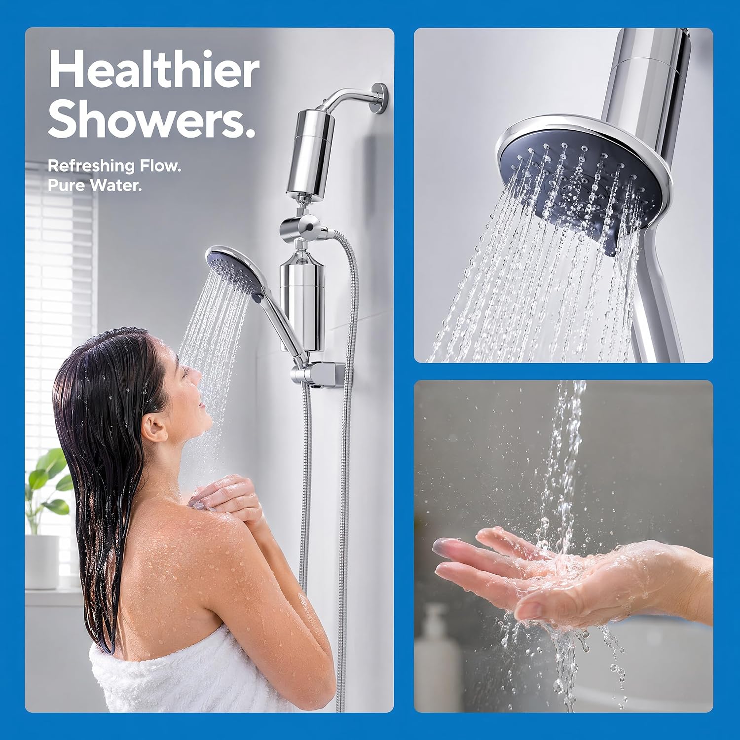 AWP175 Replacement Shower Filter for Wall-mounted showerhead,Compatible with Philips AWP1775CH Shower Head Cartridge,for Hard Water Remove Chlorine and Harmful Substances.(4 Pack)