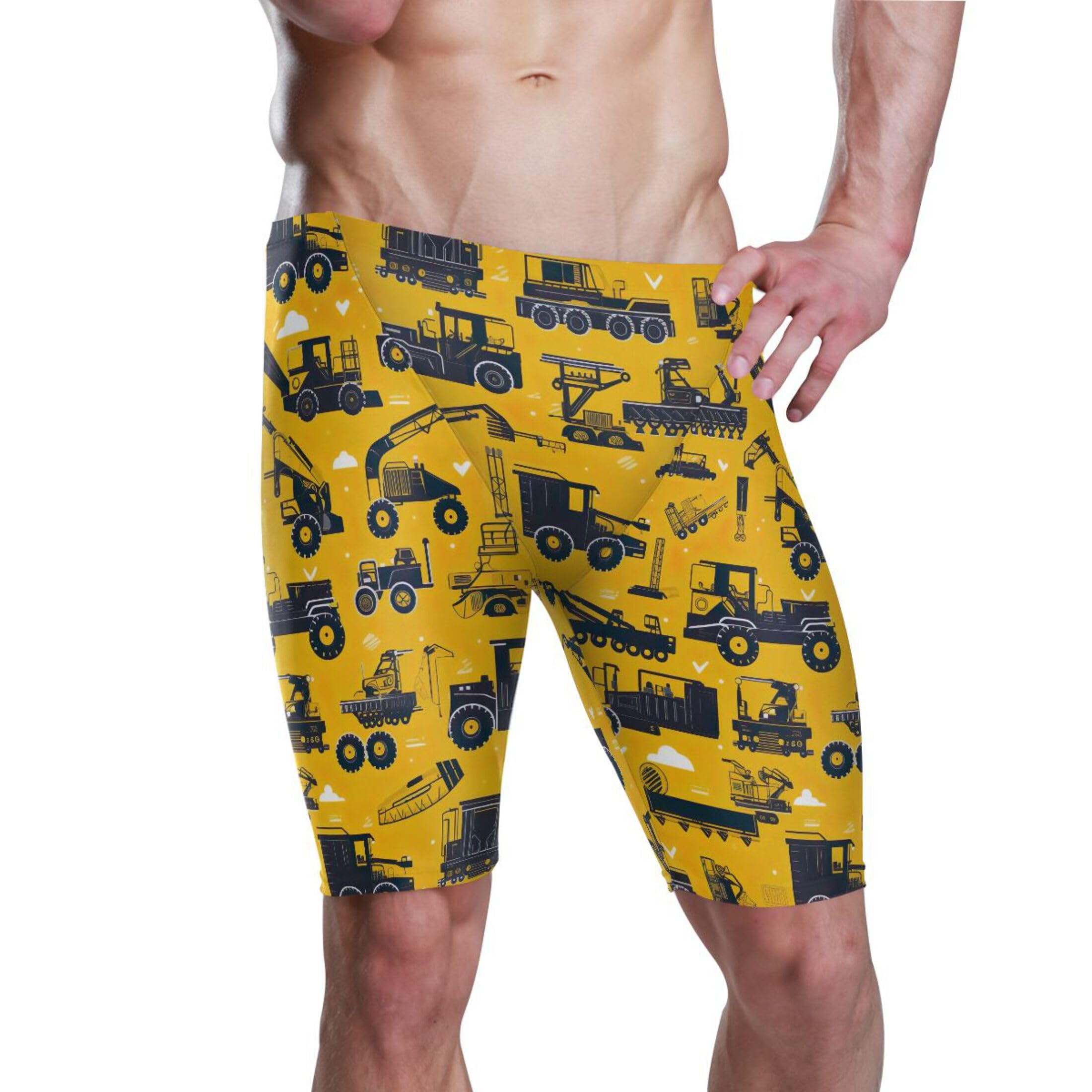 UMIRIKO Cute Car Tractor Swim Jammers Swimsuit for Men XXL B0400833