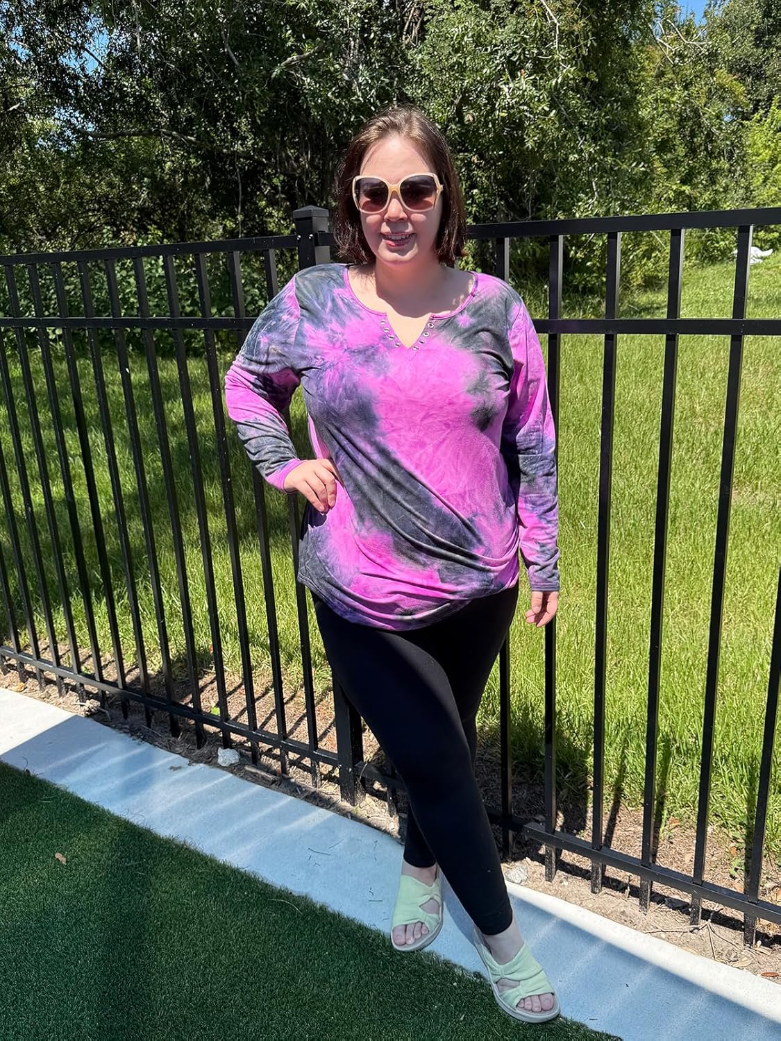 RITERA Plus Size Tops for Women Color Block Long Sleeve Shirts Casual Crewneck Tunics Fall Winter XL-5XL - Image 2