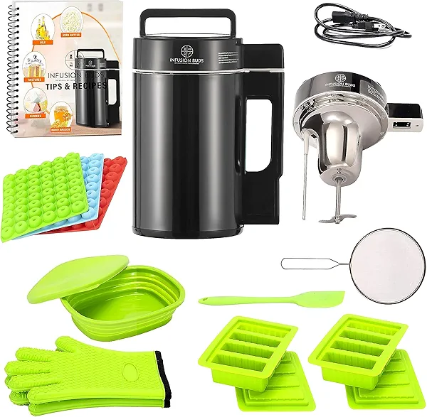 Infusion Buds Butter Infuser- Herbal Butter Maker Machine | Herbal Butter & Oil Infuser Machine. Includes Decarb Box and Tons of Accessories