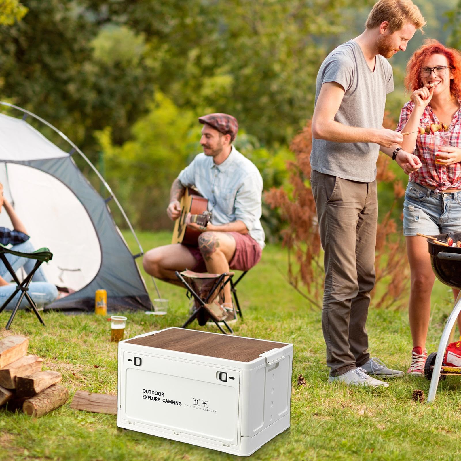 Faltbare Aufbewahrungsbox für Camping, faltbar, für Outdoor-Camping | Gartenwerkzeuge, Behälter, Zubehör, stapelbar, für den Außenbereich
