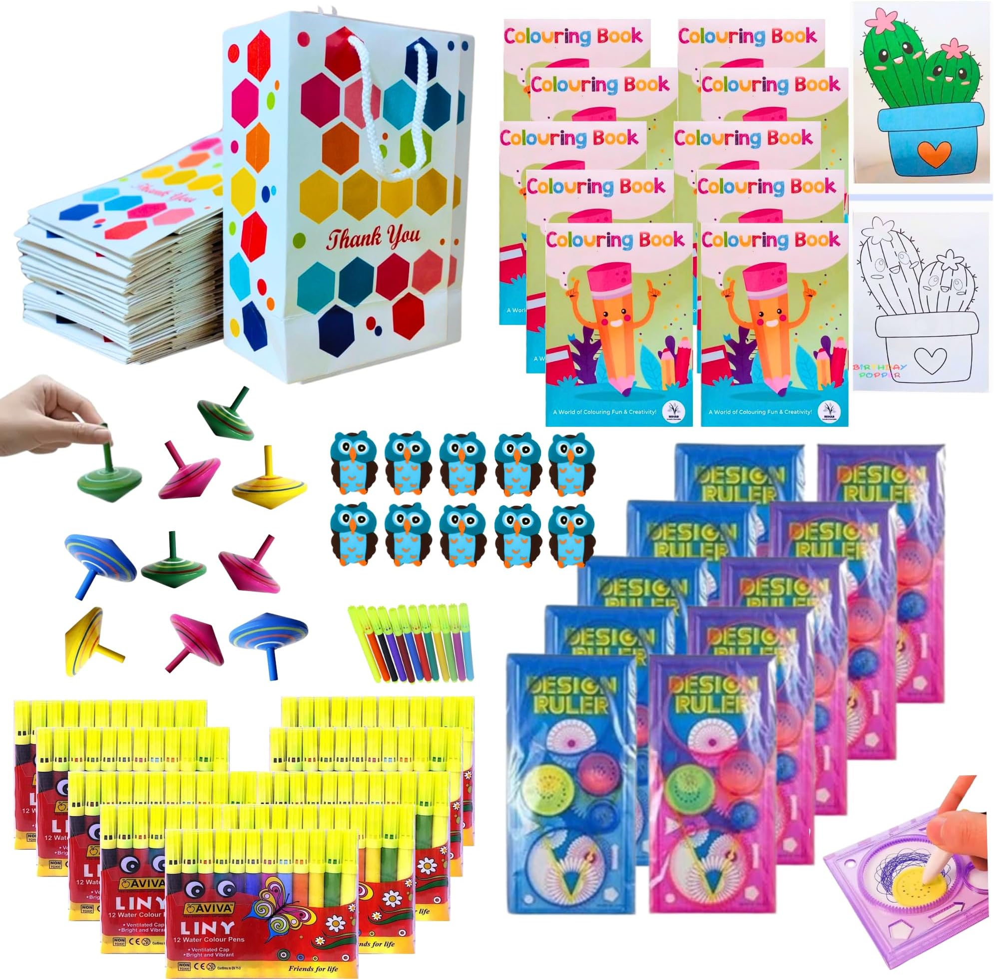 - MONKEYTAIL 60 Pcs Birthday Return Gift Rainbow Combo Pack - For A Colourfull Birthday Party