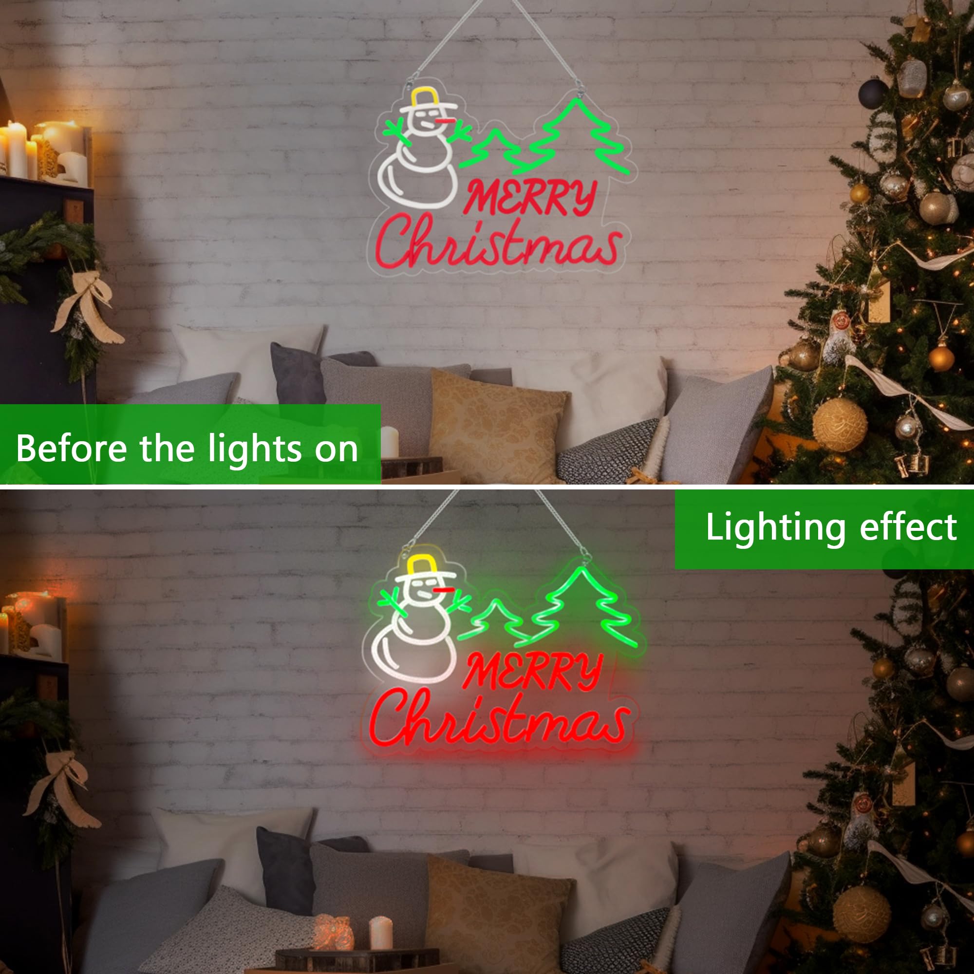 Amazon.co.jp: RTDECORLT クリスマスネオンサイン、レッドクリスマス
