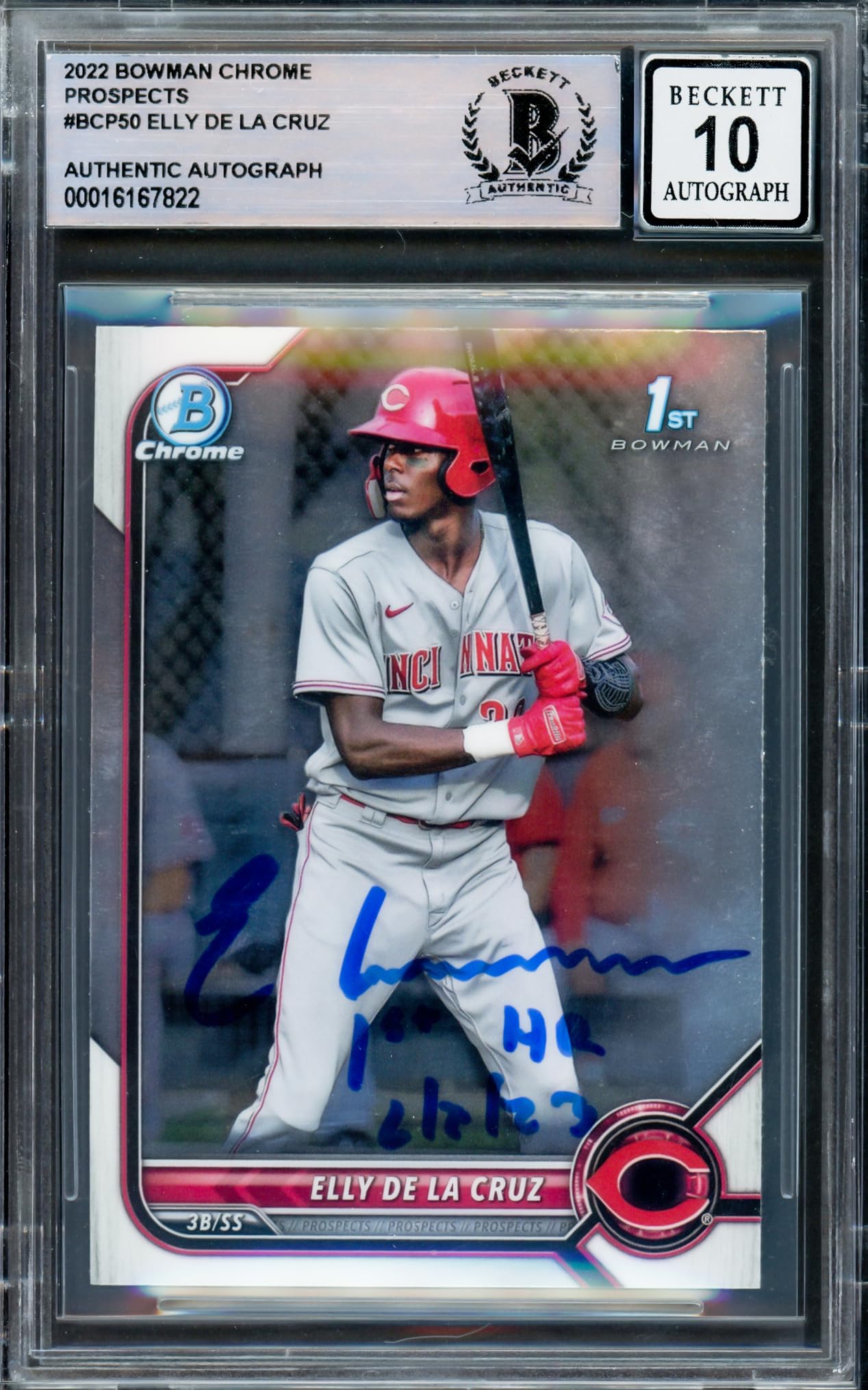 Amazon.com: Elly De La Cruz Autographed 2022 Bowman Chrome