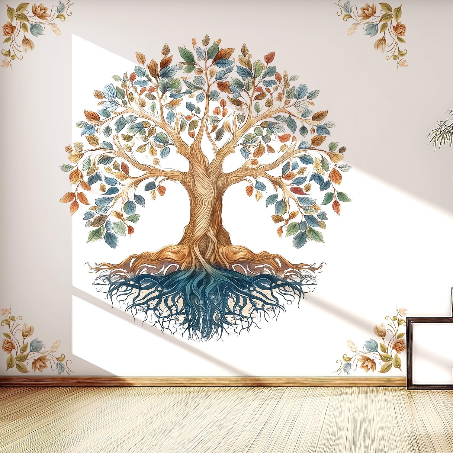 Tree of Life Wall Decals with Mandala Design, Large Bohemian Removable Wall Art - Self-Adhesive Spiritual Home Decor for Bedroom, Nursery, Meditation Space, Accent
