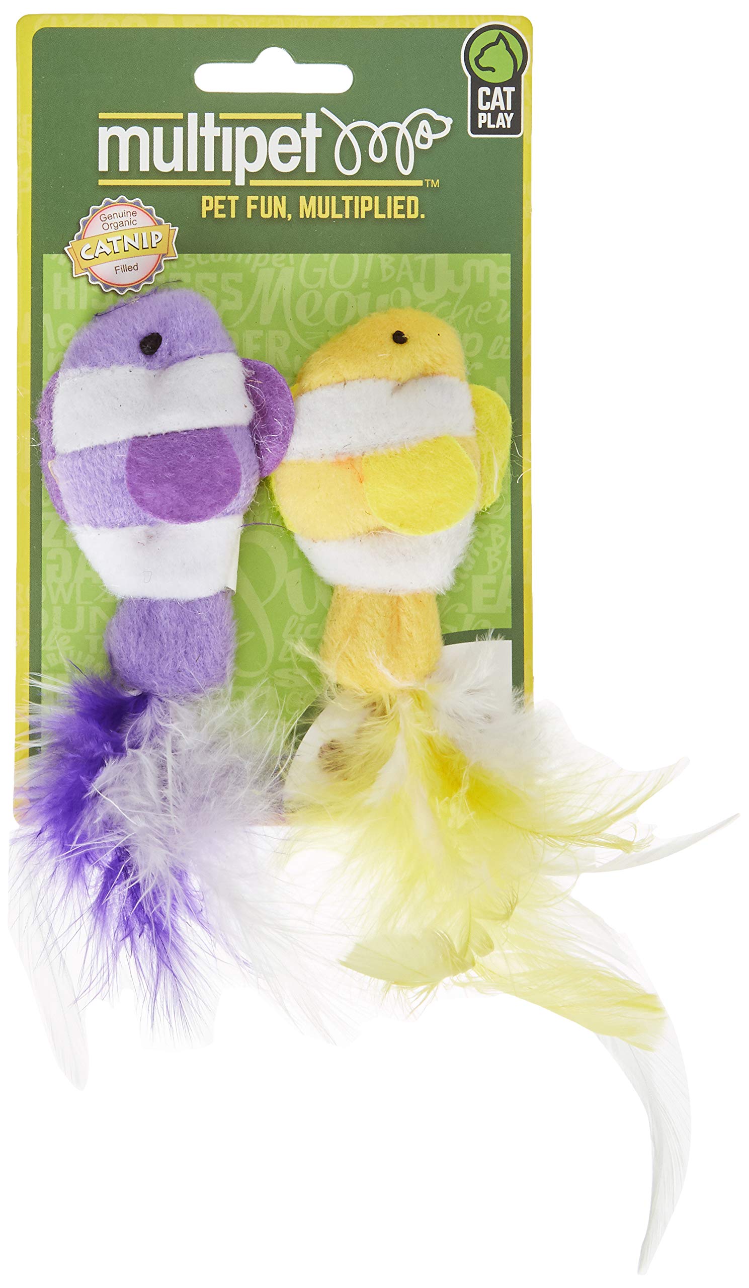 Multipet 10 cm kocimiętka klaun ryba z ogonami piór, różne kolory (dwie ryby)