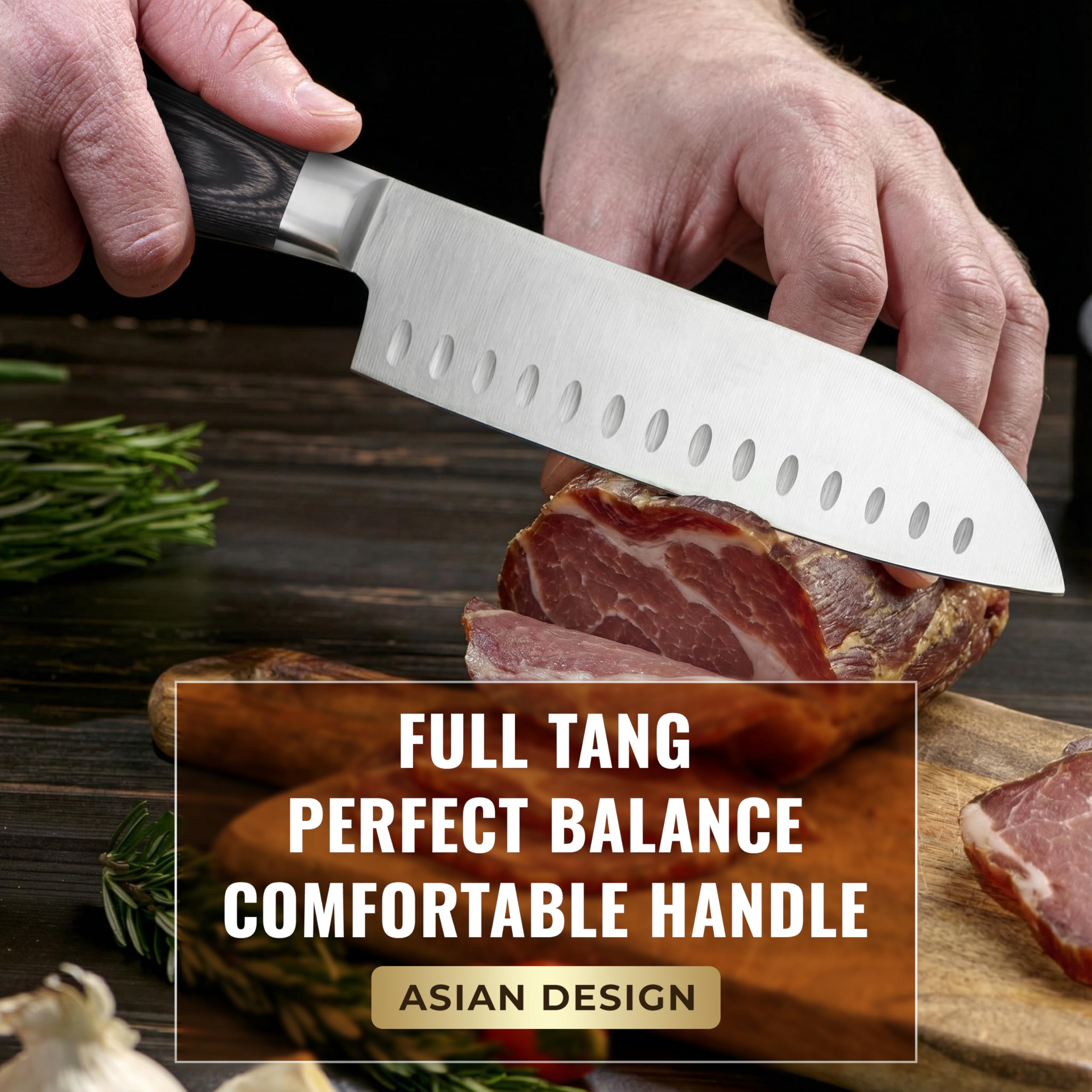 Cutluxe Santoku Knife - 7" Sharp & Durable -3 Cutluxe Santoku Knife - 7" Sharp & Durable -3
