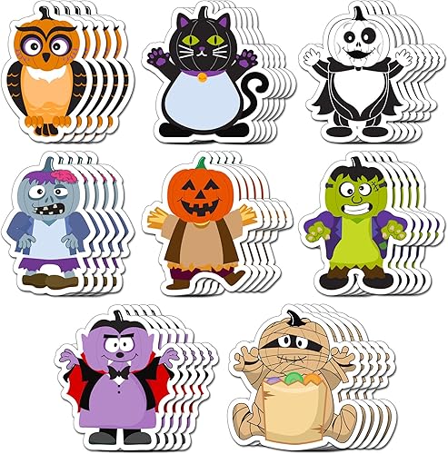 800 hojas de notas adhesivas de Halloween, 40 blocs de notas adhesivas espeluznantes, divertidas, calabaza, fantasma, gato, extraña estética para