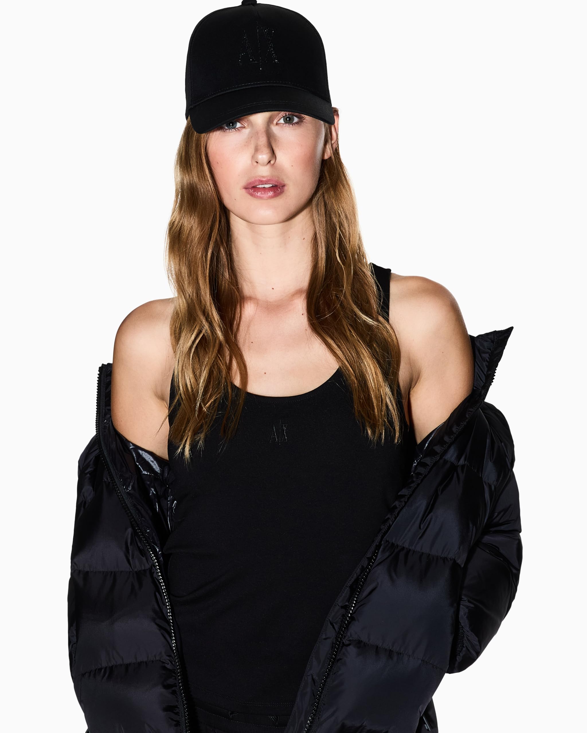 Armani Exchange - Icon Logo Studs Hat, Cappellino da Baseball Donna