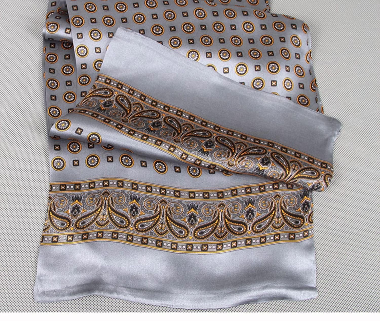 Foulard pour homme 100 % soie - Motif vintage - Écharpe en soie pour homme