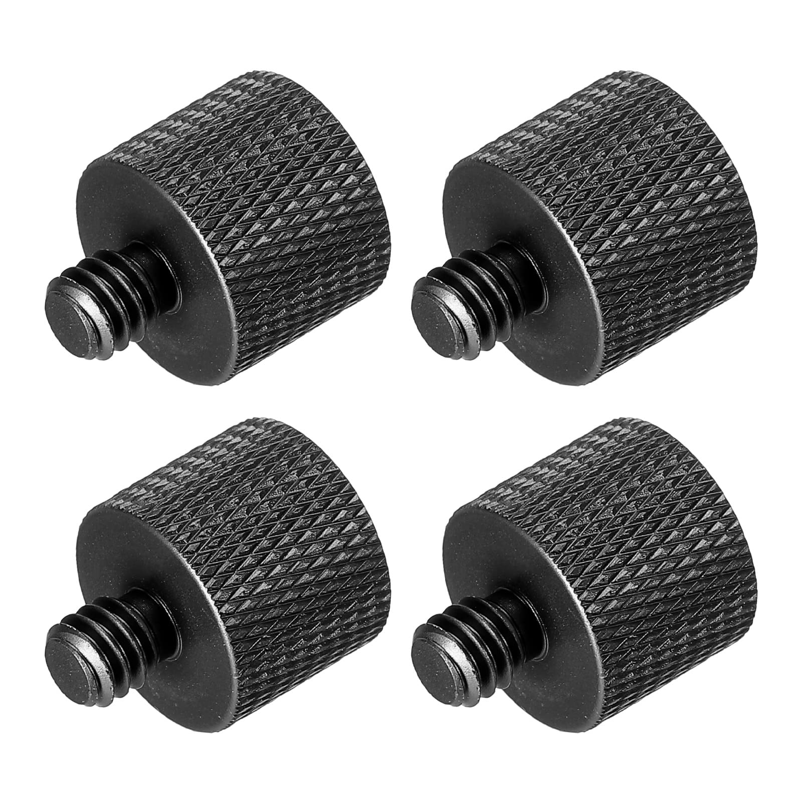 PATIKIL Mic Stand Adapter 1/4 Male to 3/8 Female Camera Screw Thread Adapter for Microphone Tripod Stand Black 4 Pack