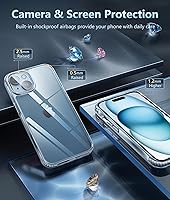 Vista 4 de FNTCASE para iPhone 15 Funda Transparente: Fundas para iPhone 14/13 Compatibles con Magsafe, Funda Anti-Amarilleo, Grado Militar de Protección