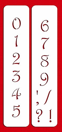 Designer Stencils Plantillas de pastel de números contemporáneos de 1.25 pulgadas, beigesemitransparentes