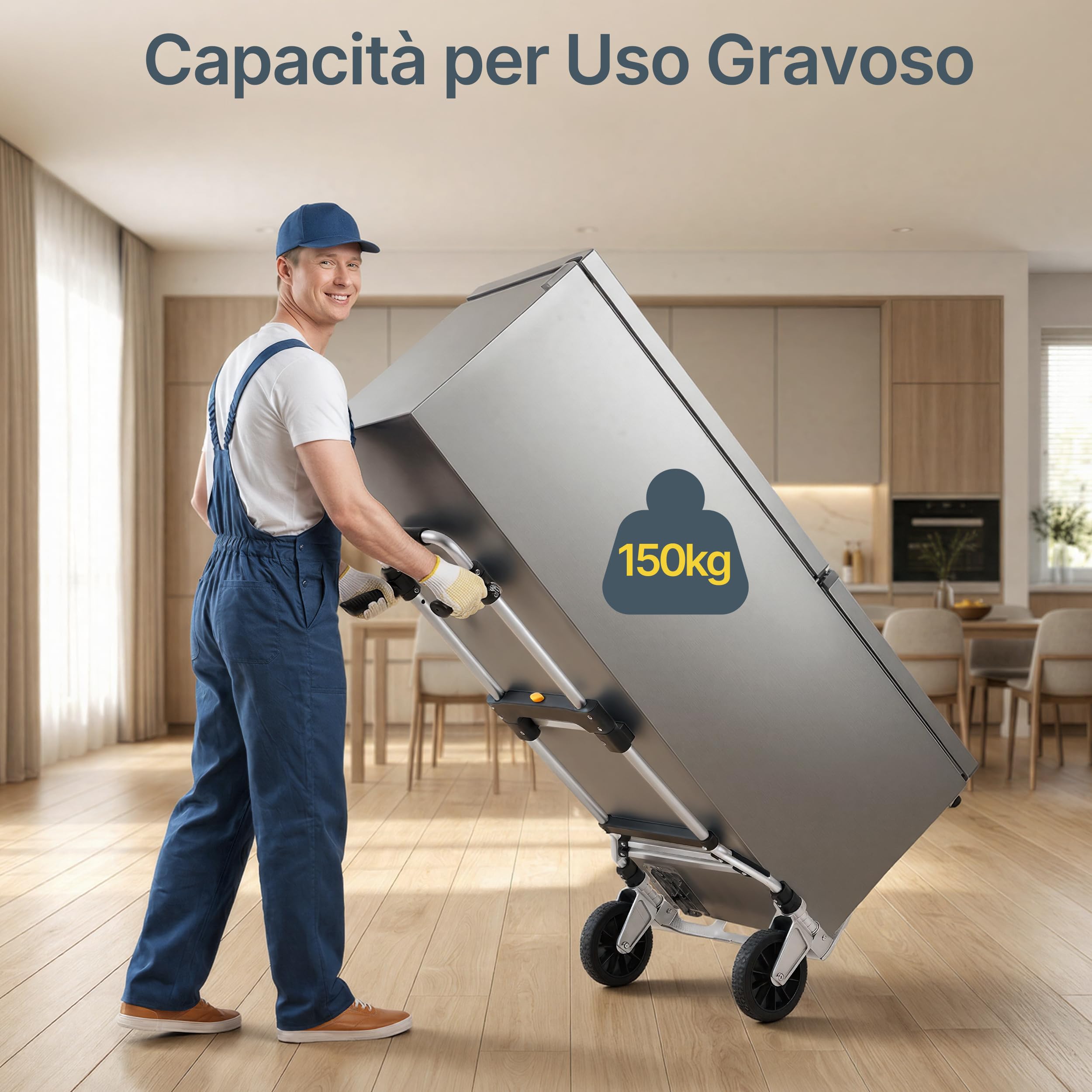 Yaheetech Carrello in Alluminio Pieghevole con Ruote Portata 150 kg