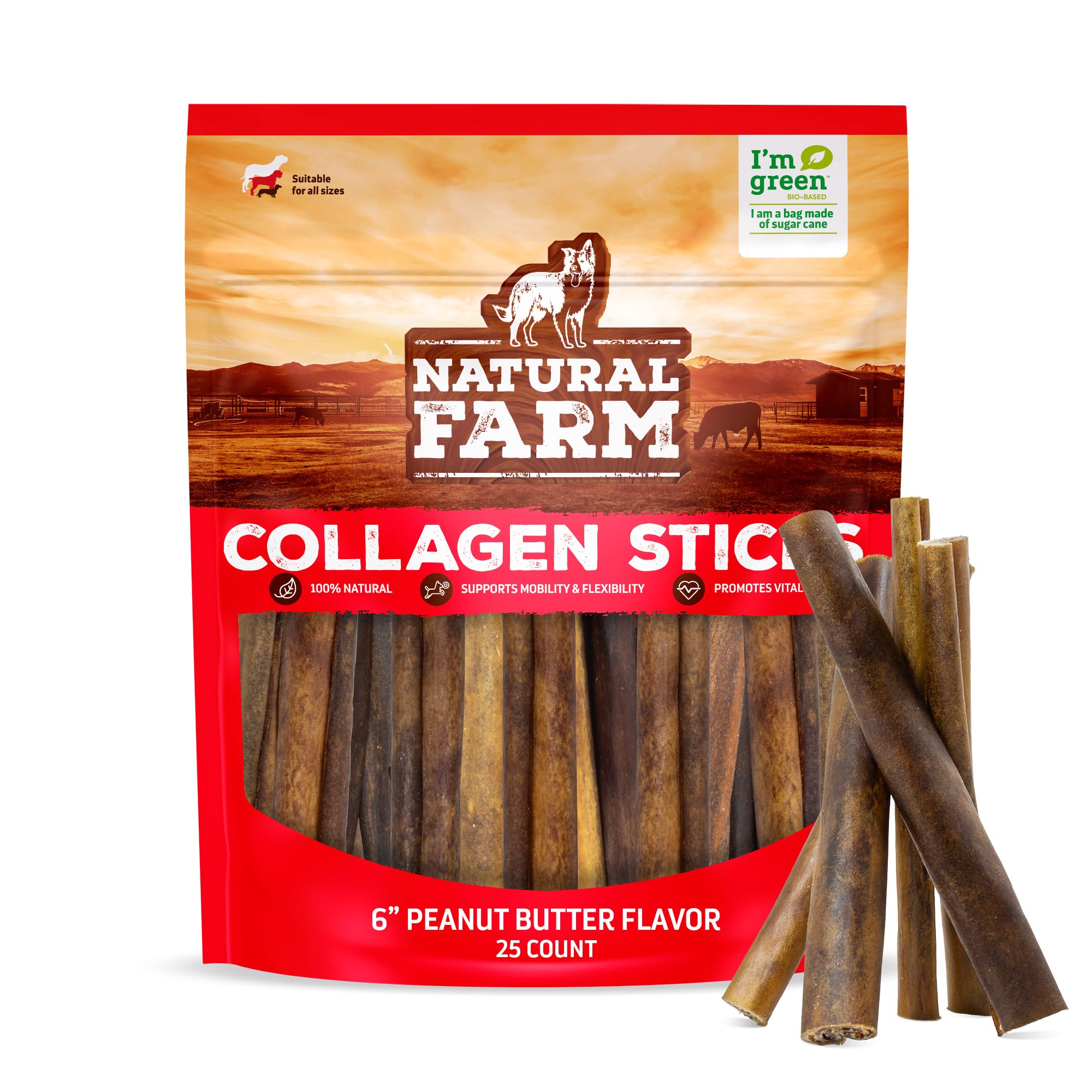 Natural Farm Peanut Butter Collagen Sticks