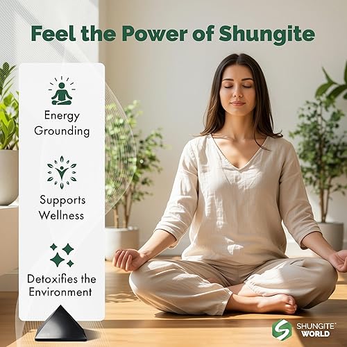 Miniatura 2 de Shungite World Auténtica pirámide de Shungite de piedras reales Shungite pirámide de cristal Shungita, protección del hogar, decoración de
