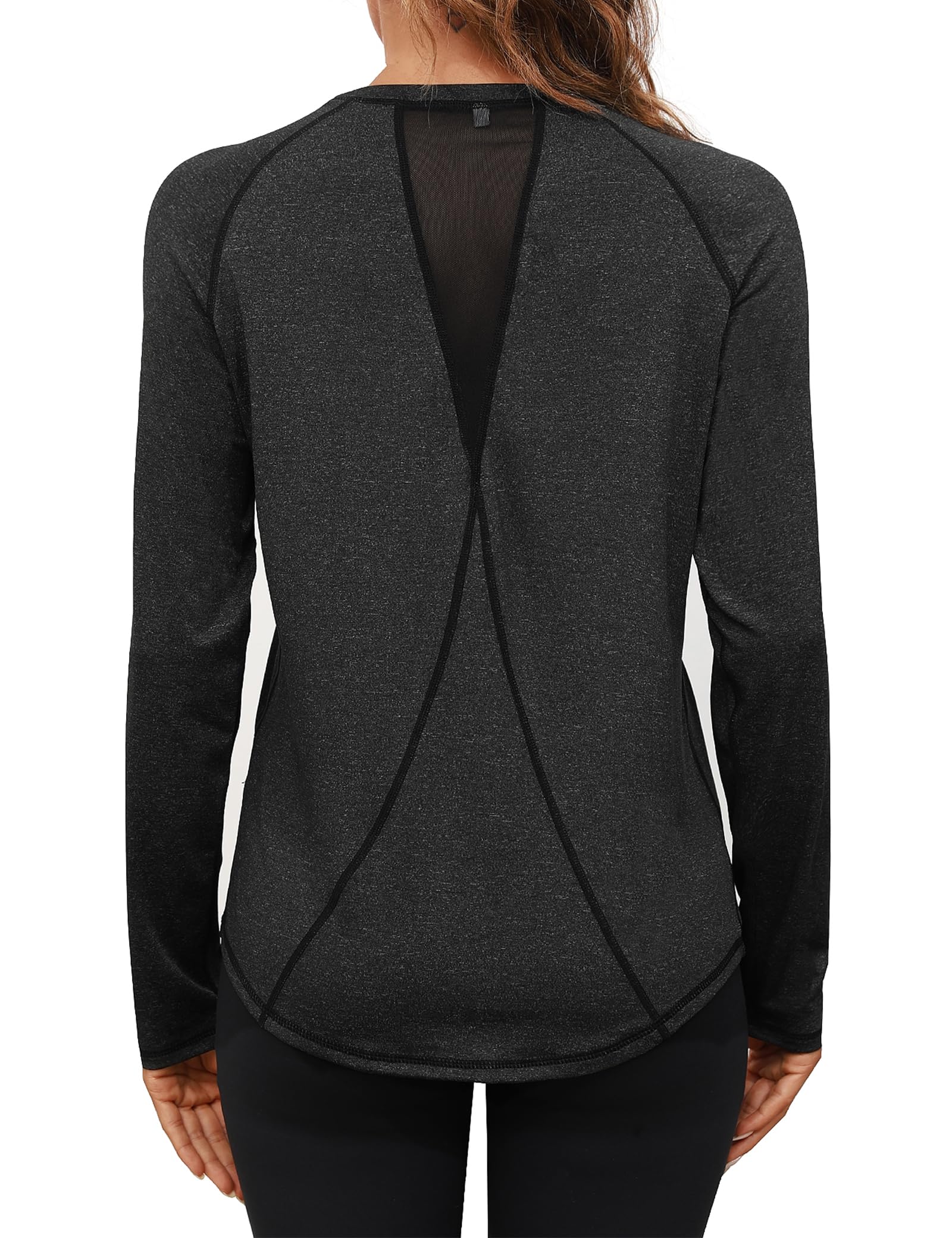 GyabnwWomen Activewear Gym Tops Ladies Workout Long Sleeve Running Tee Yoga Sport Tshirt Top