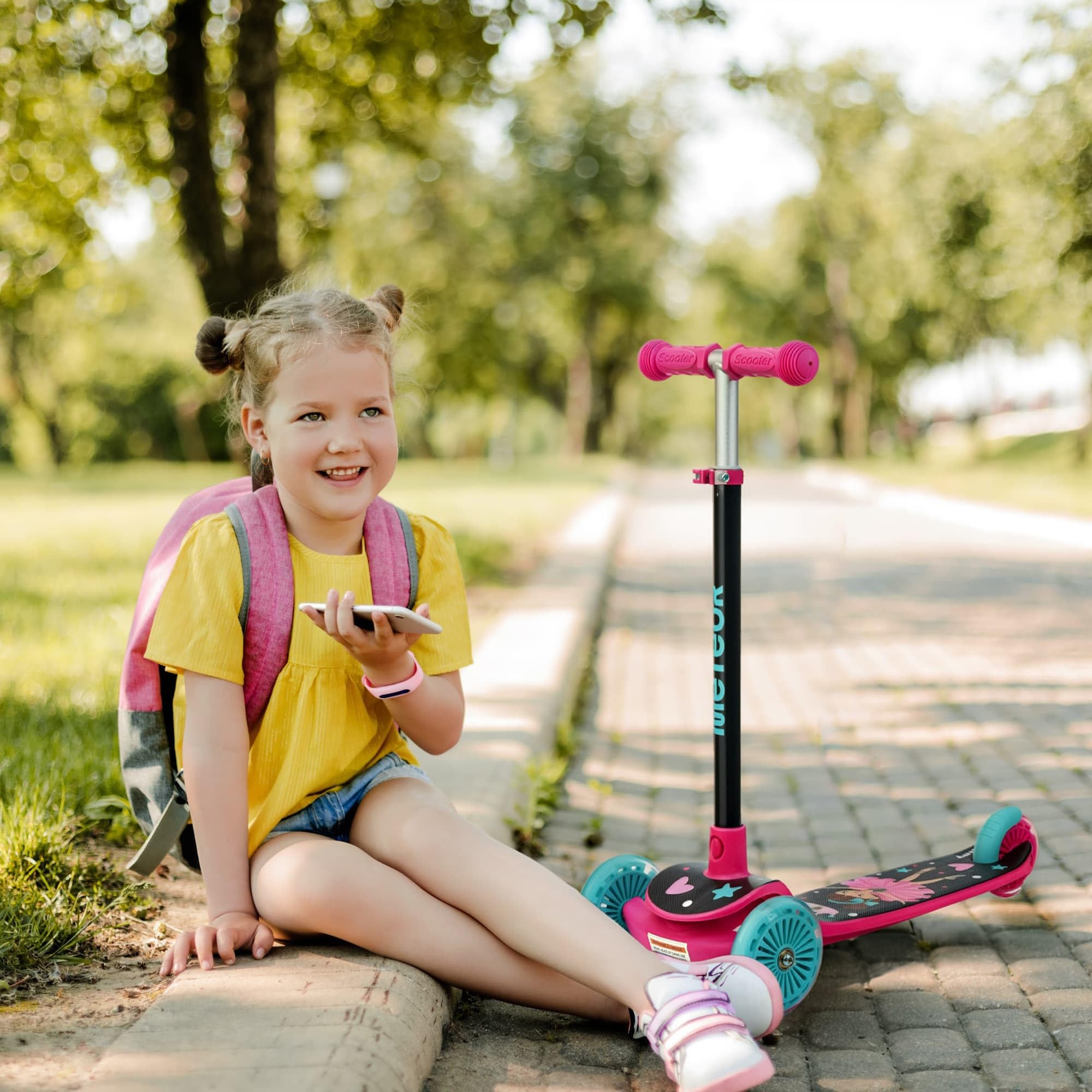 meteor Funny 3 wielen step - balansstep voor kinderen - verstelbaar stuur - led-wielen - antislip platform meteor Funny 3 wielen step - balansstep voor kinderen - verstelbaar stuur - led-wielen - antislip platform