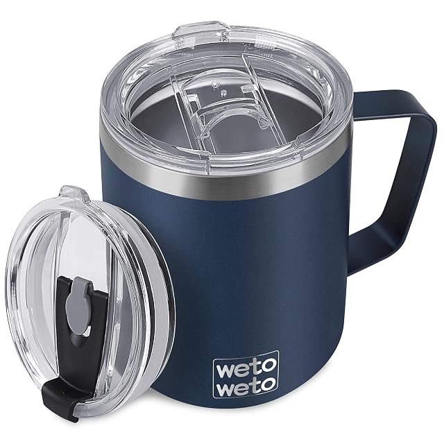 WETOWETO 14 oz Coffee Mug Vacuum Insulated Camping Mug with Lid Double Wall Stainless Steel Travel Tumbler Cup