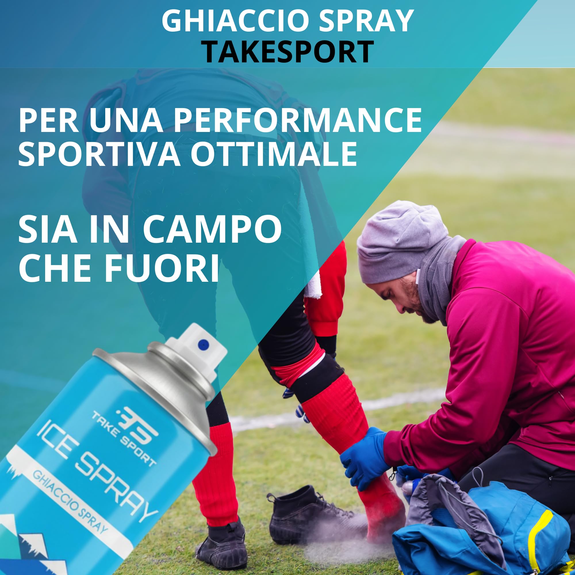 TS TAKE SPORT - Ghiaccio Spray | Ghiaccio Spray Istantaneo | Ghiaccio Bomboletta | Ice Spray Professionale per Sportivi (azzurro, 6 pz)