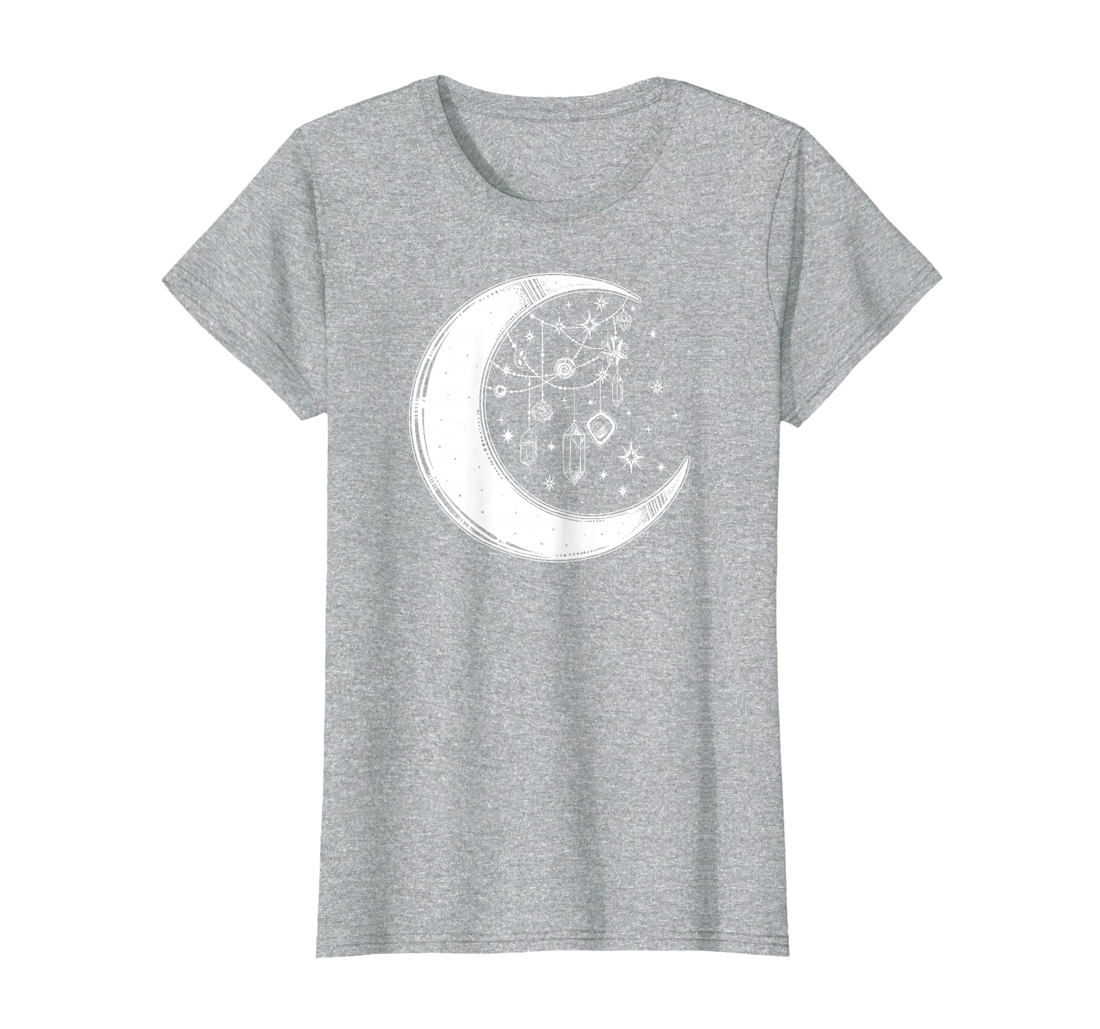 Crystals and Stars Witch's Moon Spiritual Graphic T-Shirt