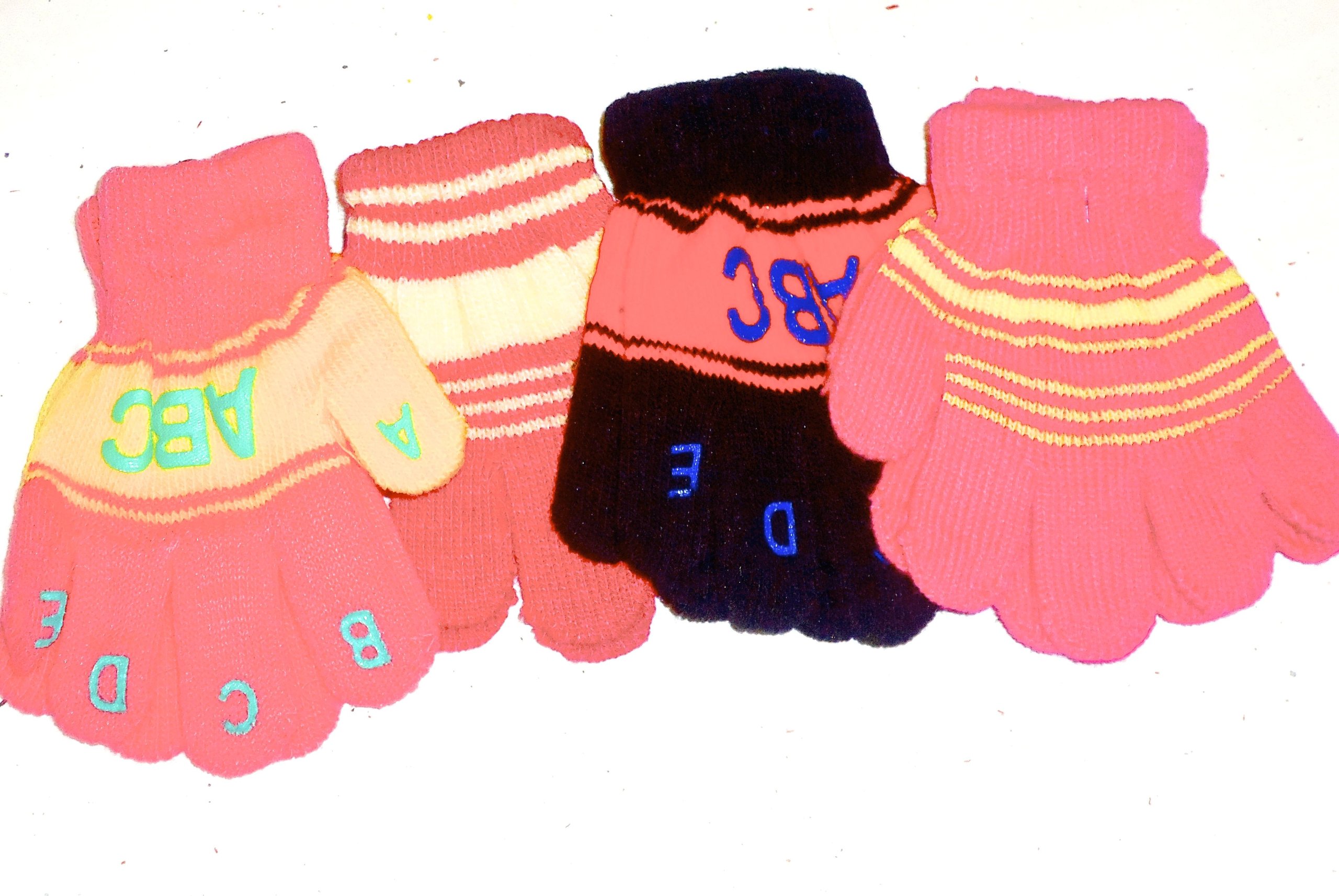 Set of Four Pairs Stretch Magic Gloves for Ages 1-3 Years