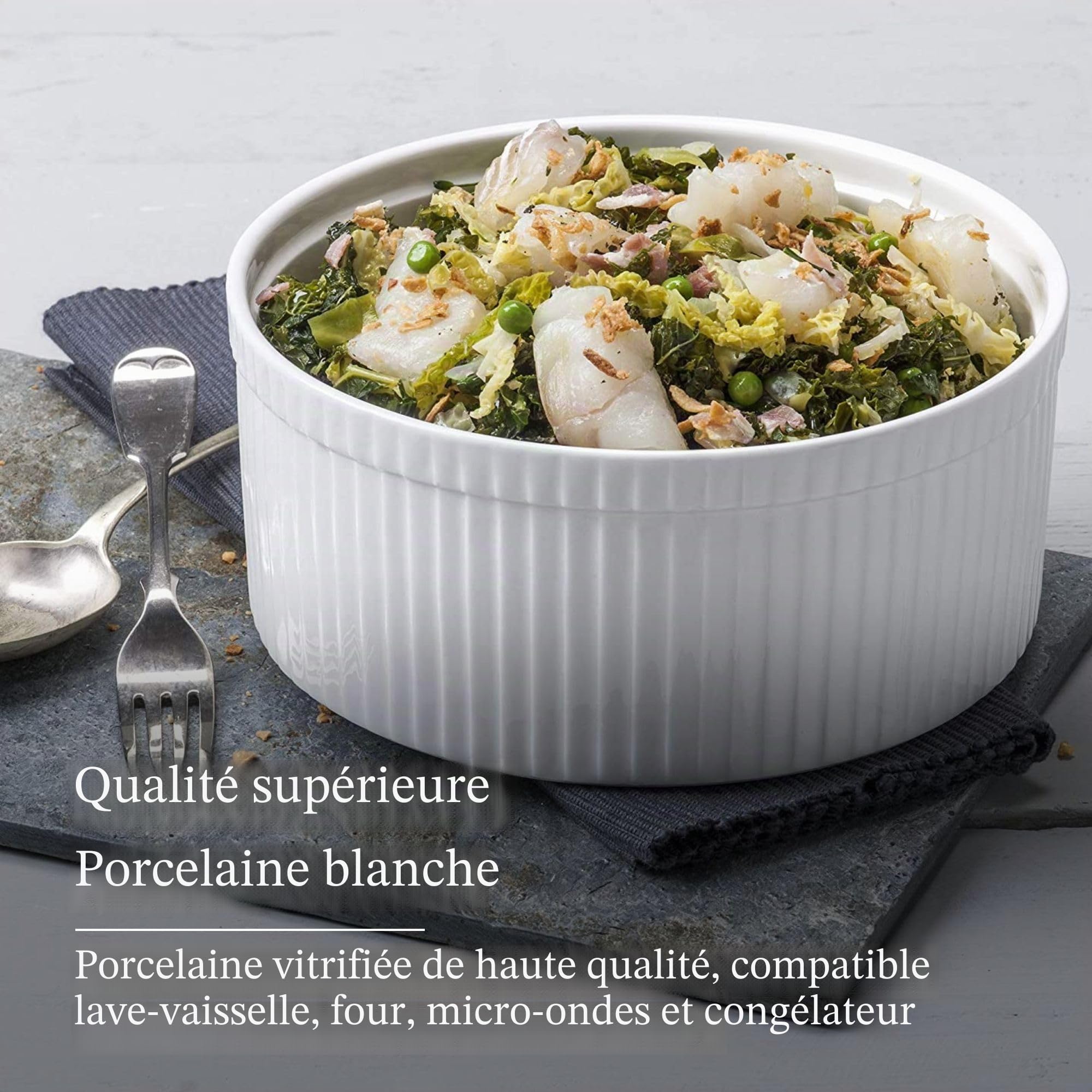 WM Bartleet & Sons 1750 Moule à soufflé traditionnel en porcelaine - Blanc, blanc, 22 cm