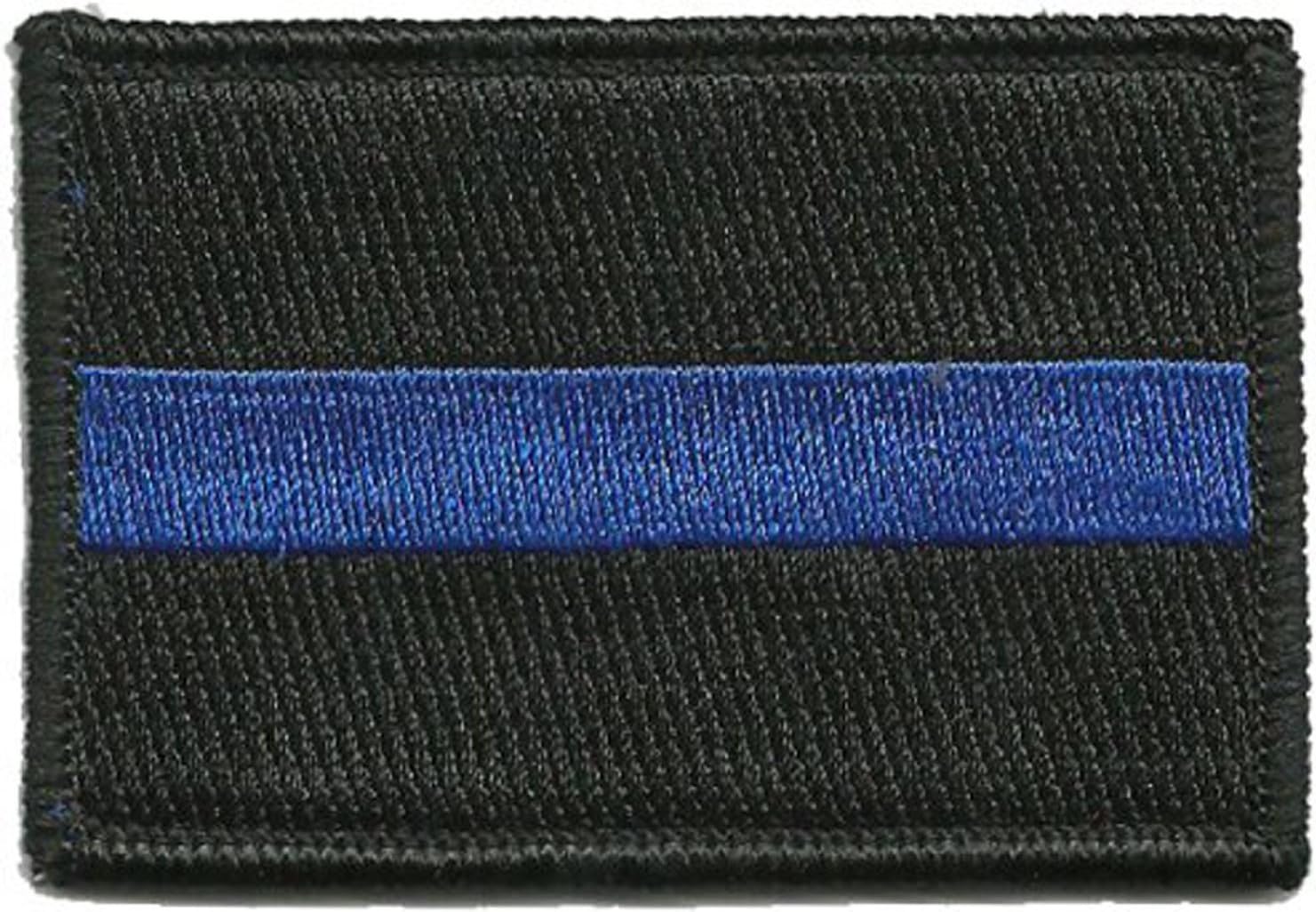 Thin Blue Line Flag SEW ON Patch Oversize Deluxe 3.5 x 2.25 Inches Made in The USA! Fully Embroidered for Shirts and Back Packs