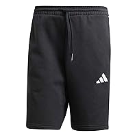 adidas Uomo Essential Three Stripes Fleece Short Shorts, Black/White