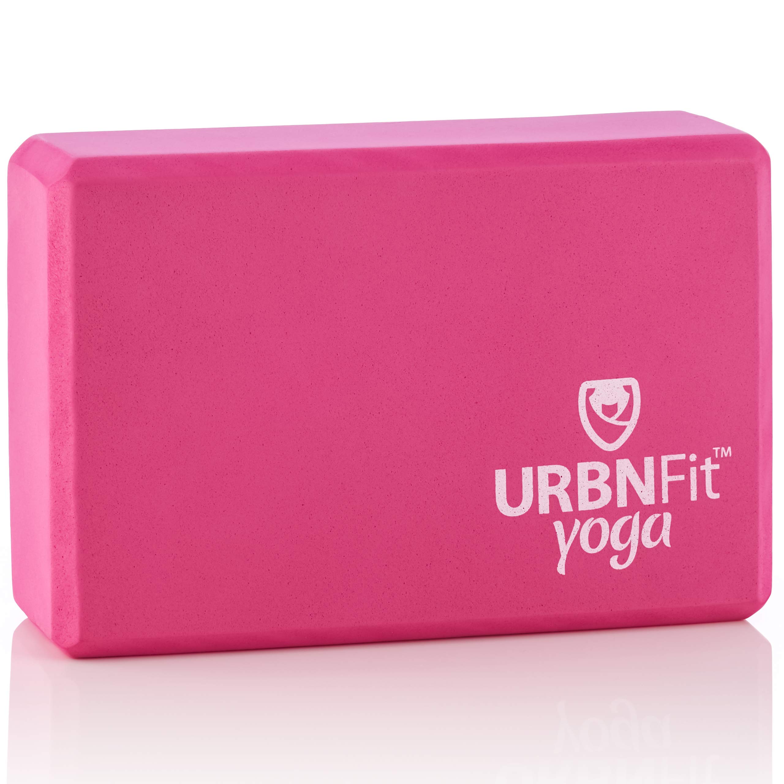 URBNFitYoga Block - Moisture Resistant High Density Foam Blocks - Bolster to Improve Balance & Flexibility - Fitness Bricks for Pilates & Gym w/ PDF Guide