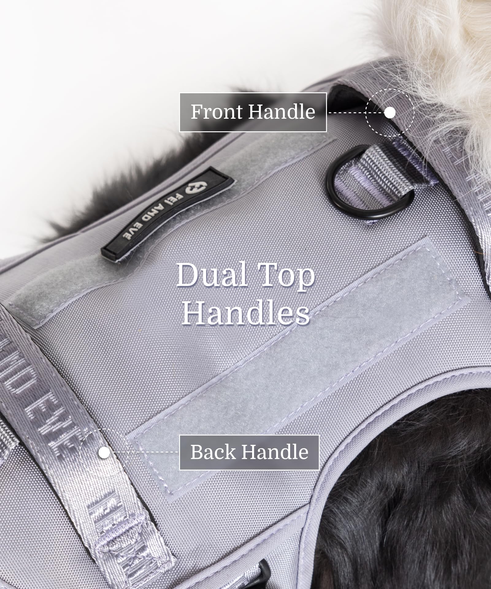 2026 New Edition, Fei & Eve MagEase Dog Harness - 3-Second Magnetic Buckles | 3-Point No-Pull Control | Heavy-Duty 900D Nylon | Dual Safety Handles | Breathable Mesh | Adjustable Fit | Medium, Gray - image 6