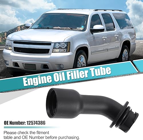 Miniatura 2 de X AUTOHAUX Tubo de llenado de aceite de motor para GMC Yukon XL Sierra 1500 2500 3500 Envoy para Chevrolet Avalanche Silverado 1500 2500 3500