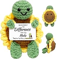 Handmade Crochet Turtle Emotional Support Plush - Funny Positive Gift for Women Men Teachers Easter Basket Stuffers