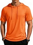 MAGCOMSEN Sweat-shirts à capuche courte manches pour hommes Gym to Street Tshirt Muscle Regular Fit Sweats Léger Cotton Hoote Tops