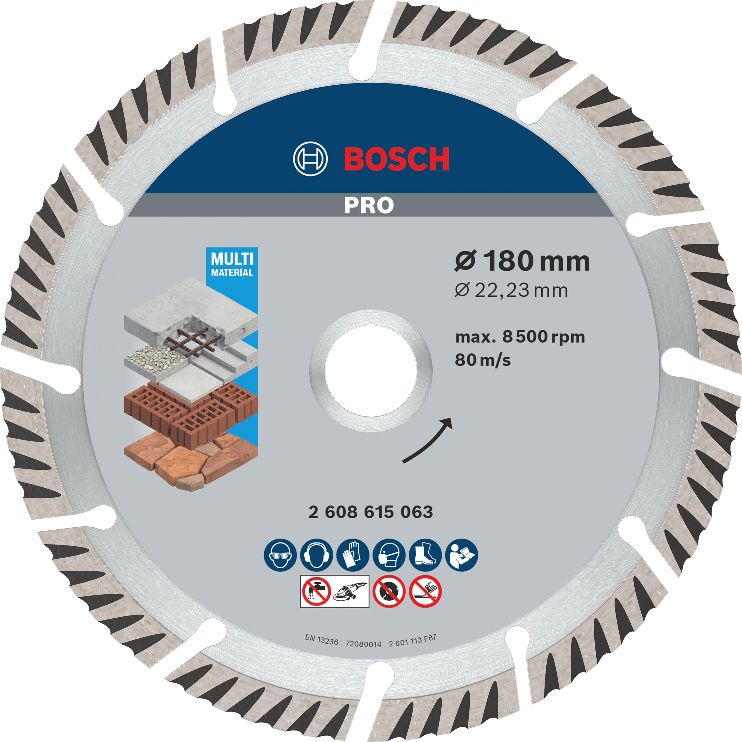 Discos De Corte De Diamante Para Hormigón - Pack De 3, 180 Mm, Para Umo En Húmedo O Seco