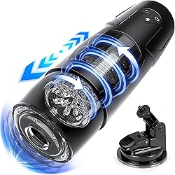 Masturbador Masculino Control Manual de la App Copa Manos Libres con 7 Modos función telescópica y función de giratorio, Masturbador Juguetes Sexuales, Vagina 3D Masturbádores Masculino Real