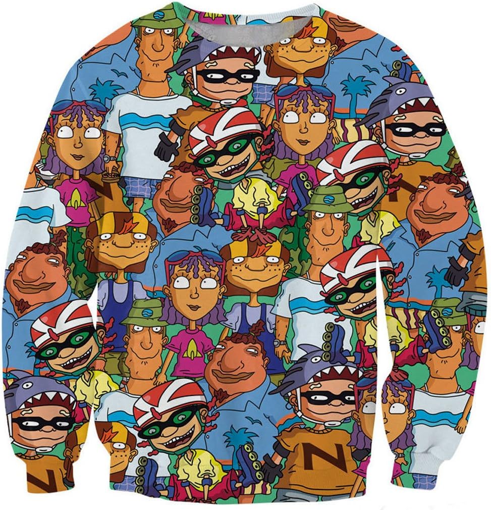 Rock hip hop Novelty Ative Cartoon Cartoon Pullover Hoodies Sweater Shirts