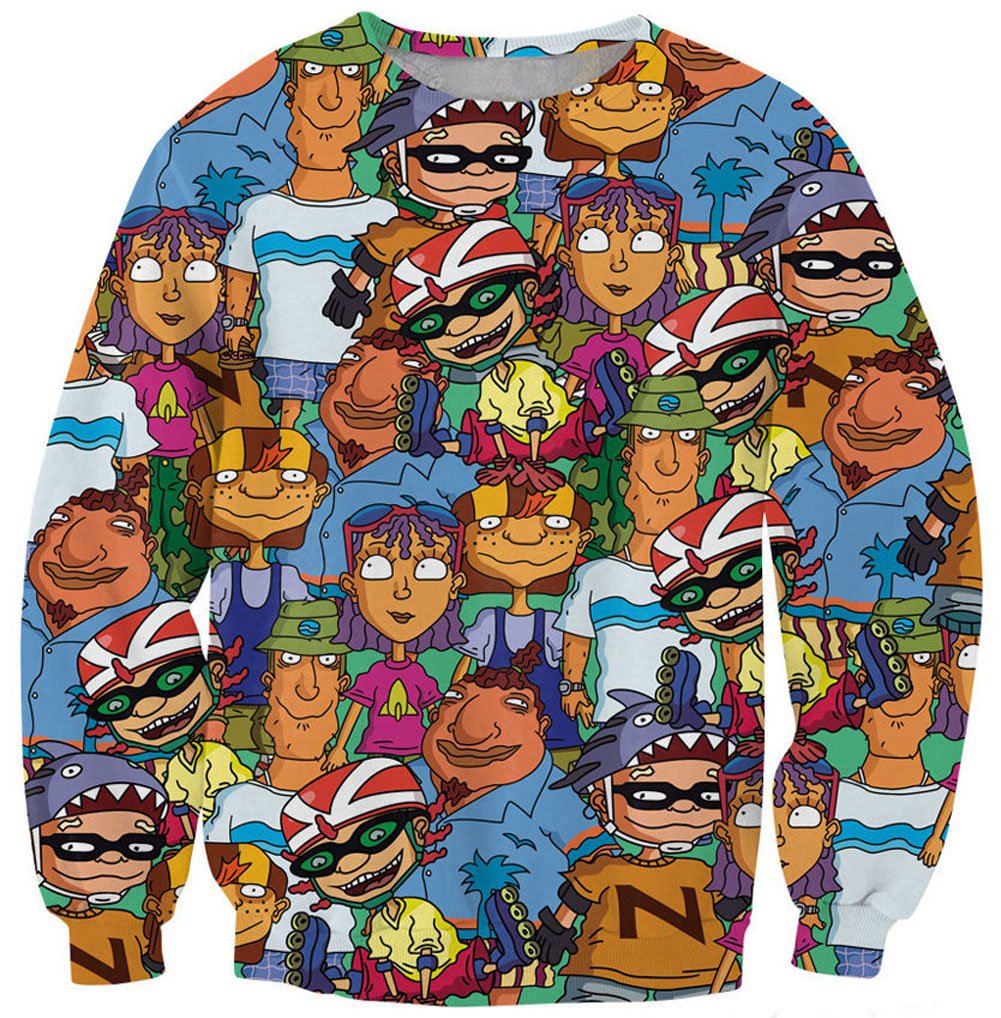 Rock hip hop Novelty Ative Cartoon Cartoon Pullover Hoodies Sweater Shirts