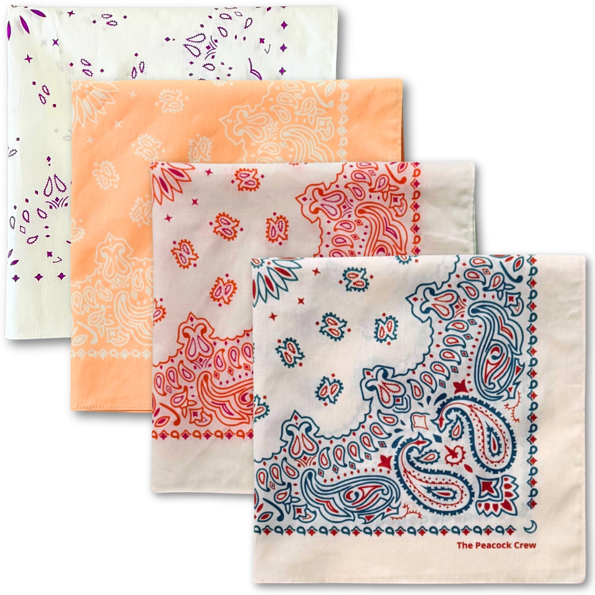 The Peacock Crew Premium Soft Cotton Bandanas Pack