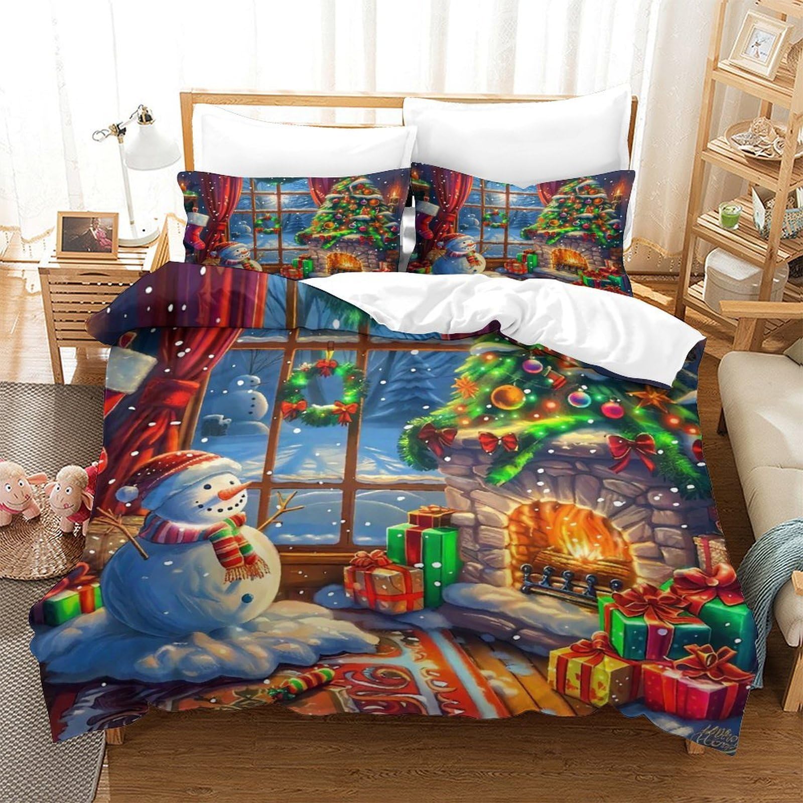 Housse de couette Noël imprimée en 3D pour transformer la chambre des enfants cet hiver