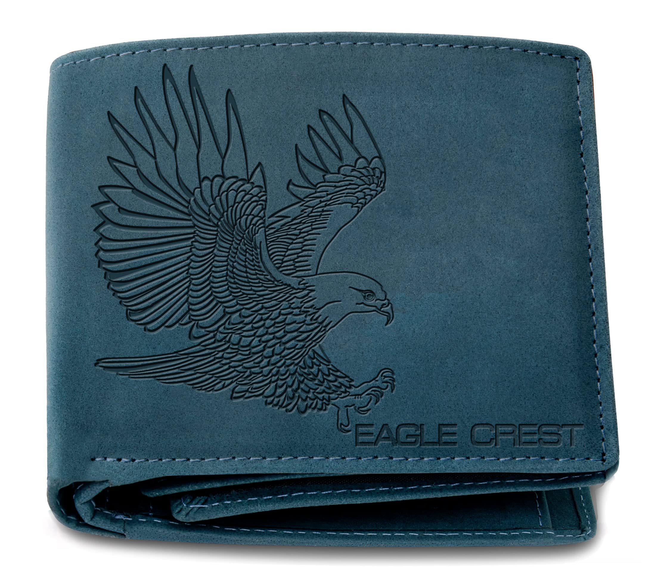 Eagle Crest Harpy Vintage Blue, Embossed Leather Wallet for Men