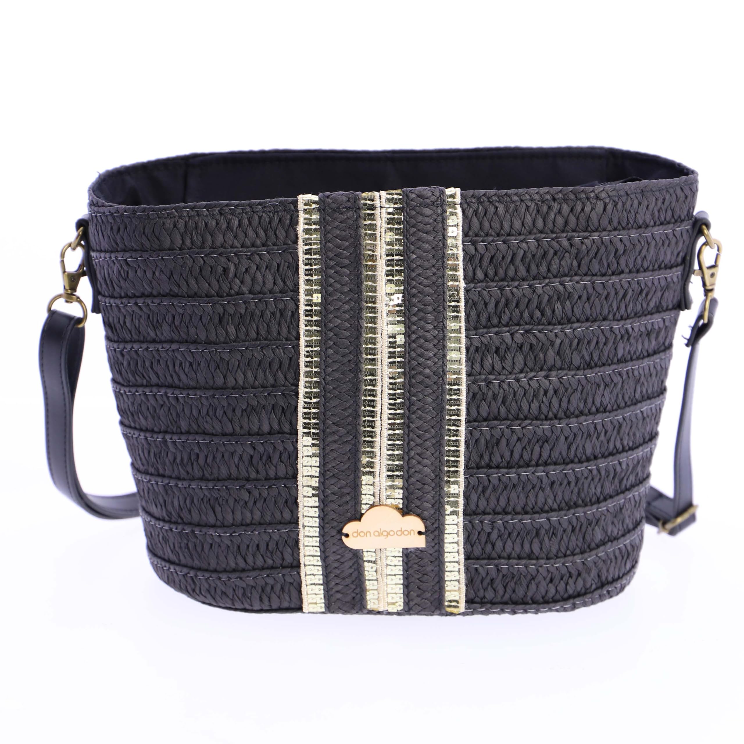 DON ALGODON Bolso bandolera mujer - Bolso playa mujer - Bolso mujer verano - Bolso rafia mujer - Bolsa playa para mujer - Bolso mimbre mujer hecho a mano ideal para la playa, Viana