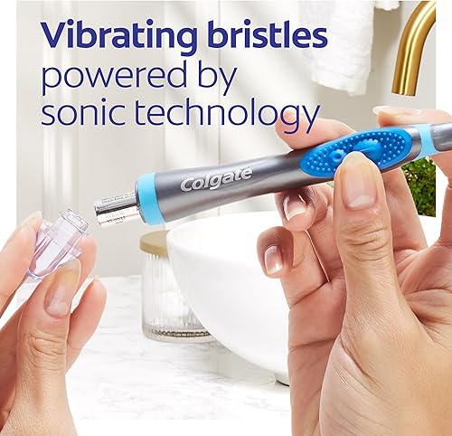 Miniatura 6 de Colgate 360 Sonic Battery Power - Cepillo de dientes eléctrico suave con cerdas de hilo dental y limpiador de lengua y mejillas 1 unidad