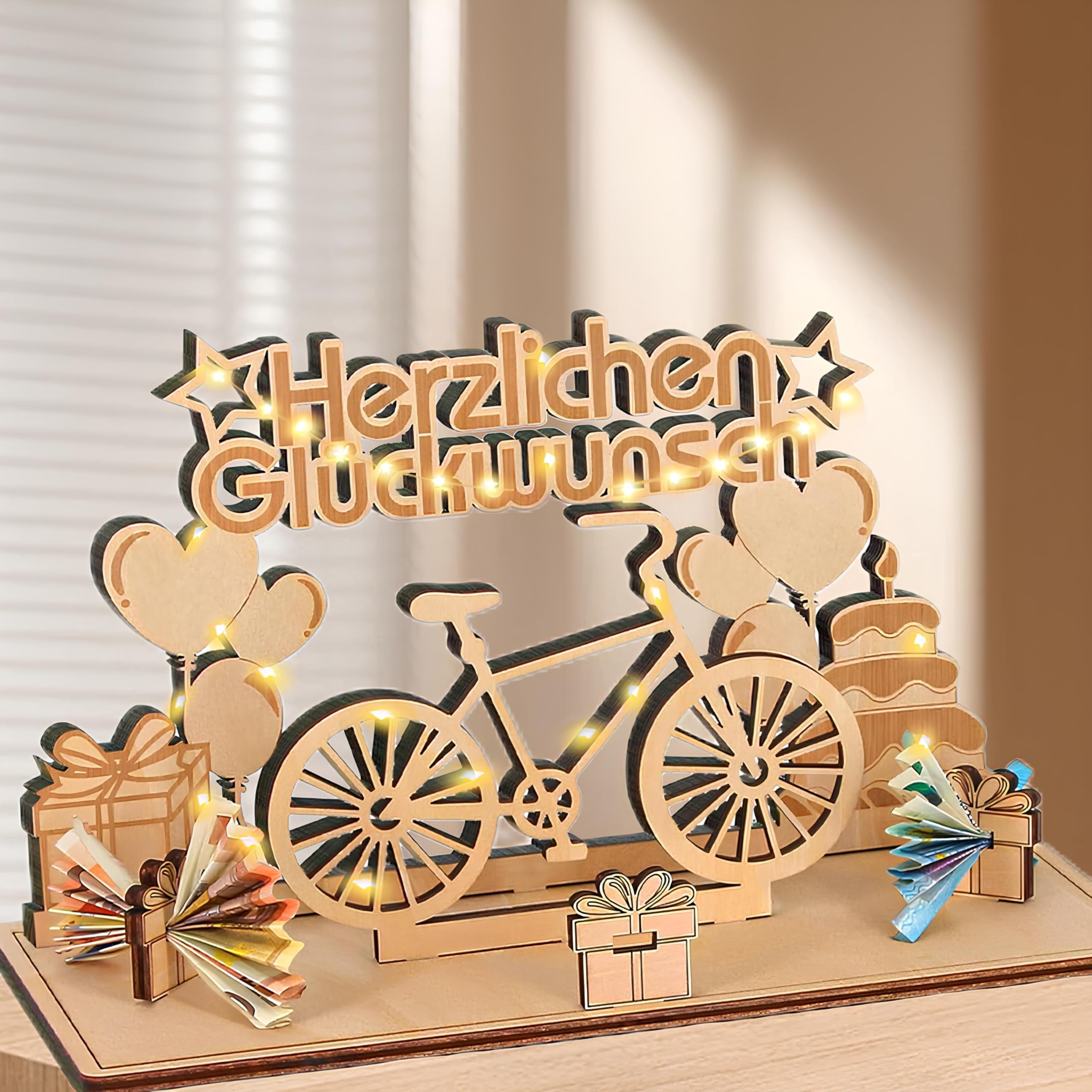 Cadeau Vélo Bois Cadeau Vélo En Bois - Porte-monnaie Décoratif - Cadeau Cycliste Anniversaire Objet Déco Sportif Bois